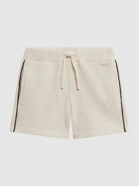 Reiss Co-Ords | Dexter Textured Drawstring Shorts Ecru - Children
