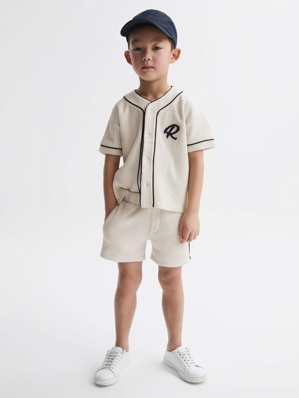 Reiss Co-Ords | Dexter Textured Drawstring Shorts Ecru - Children
