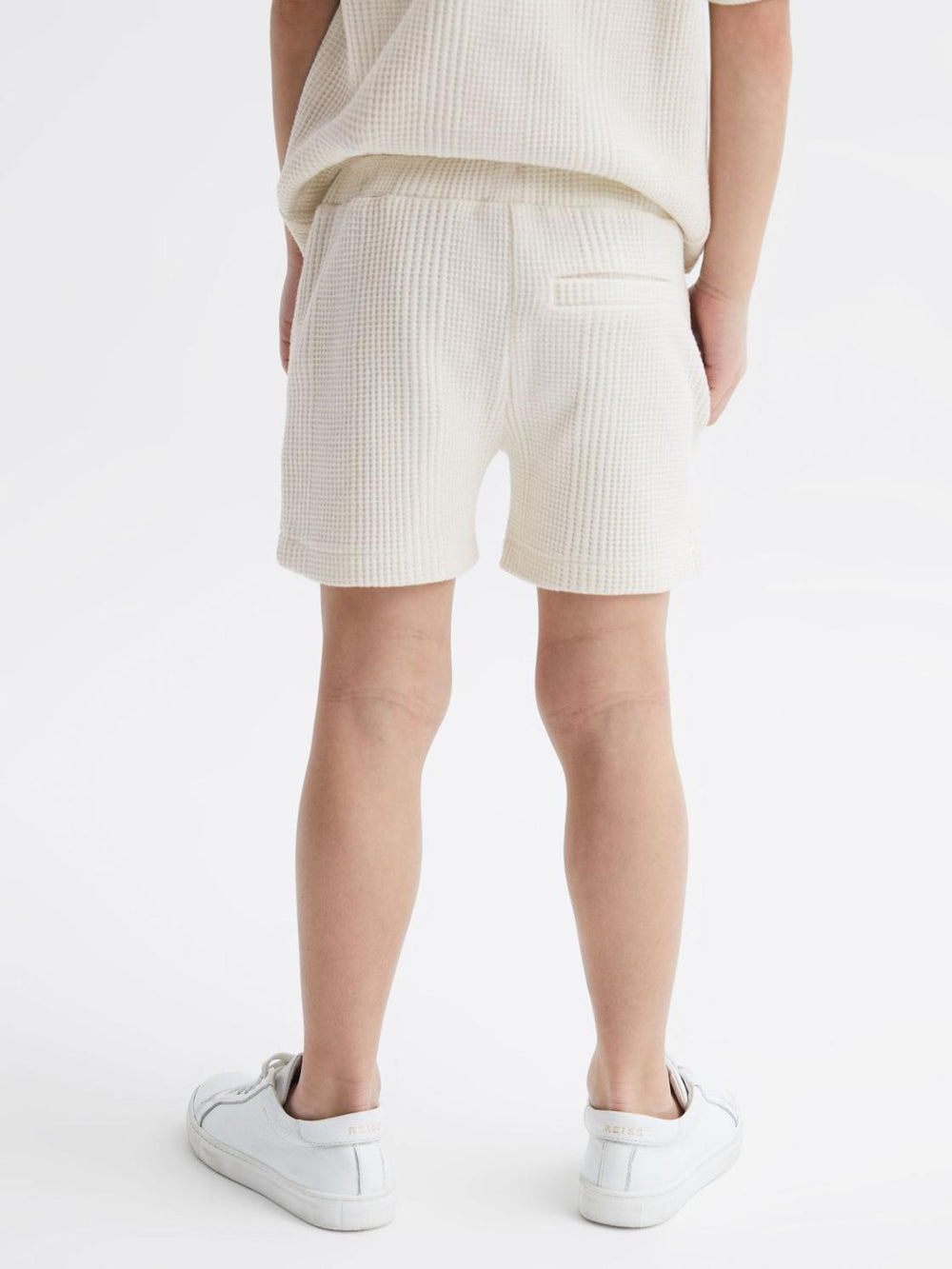 Reiss Co-Ords | Dexter Textured Drawstring Shorts Ecru - Children