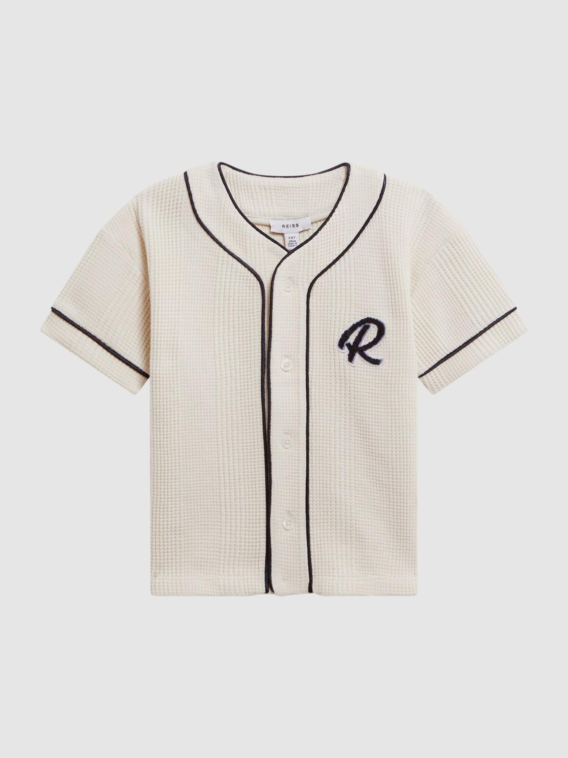 Reiss Co-Ords | Jonny Textured Collarless Shirt Ecru - Children