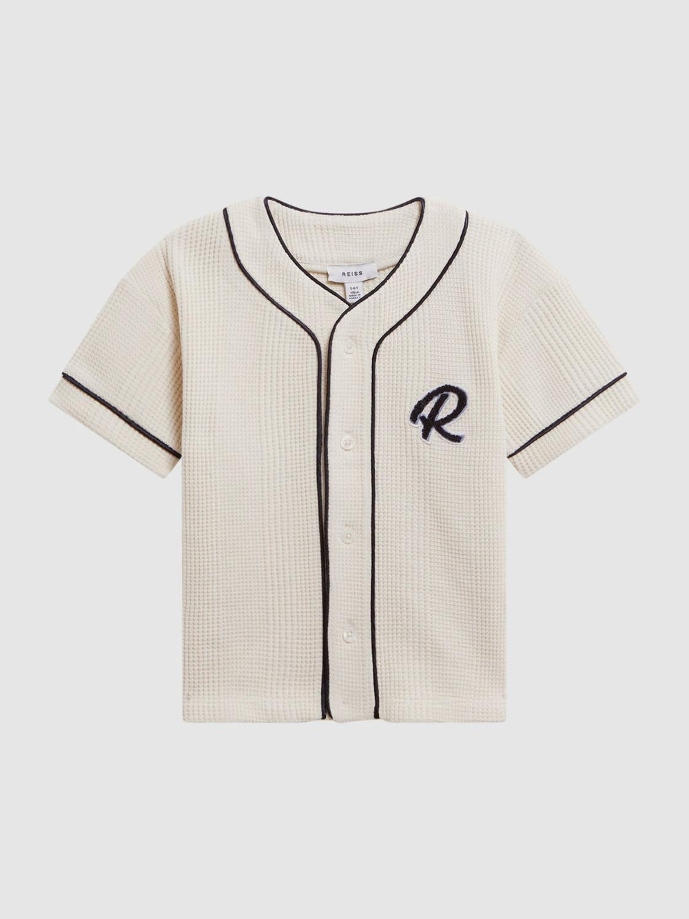 Reiss Co-Ords | Jonny Textured Collarless Shirt Ecru - Children