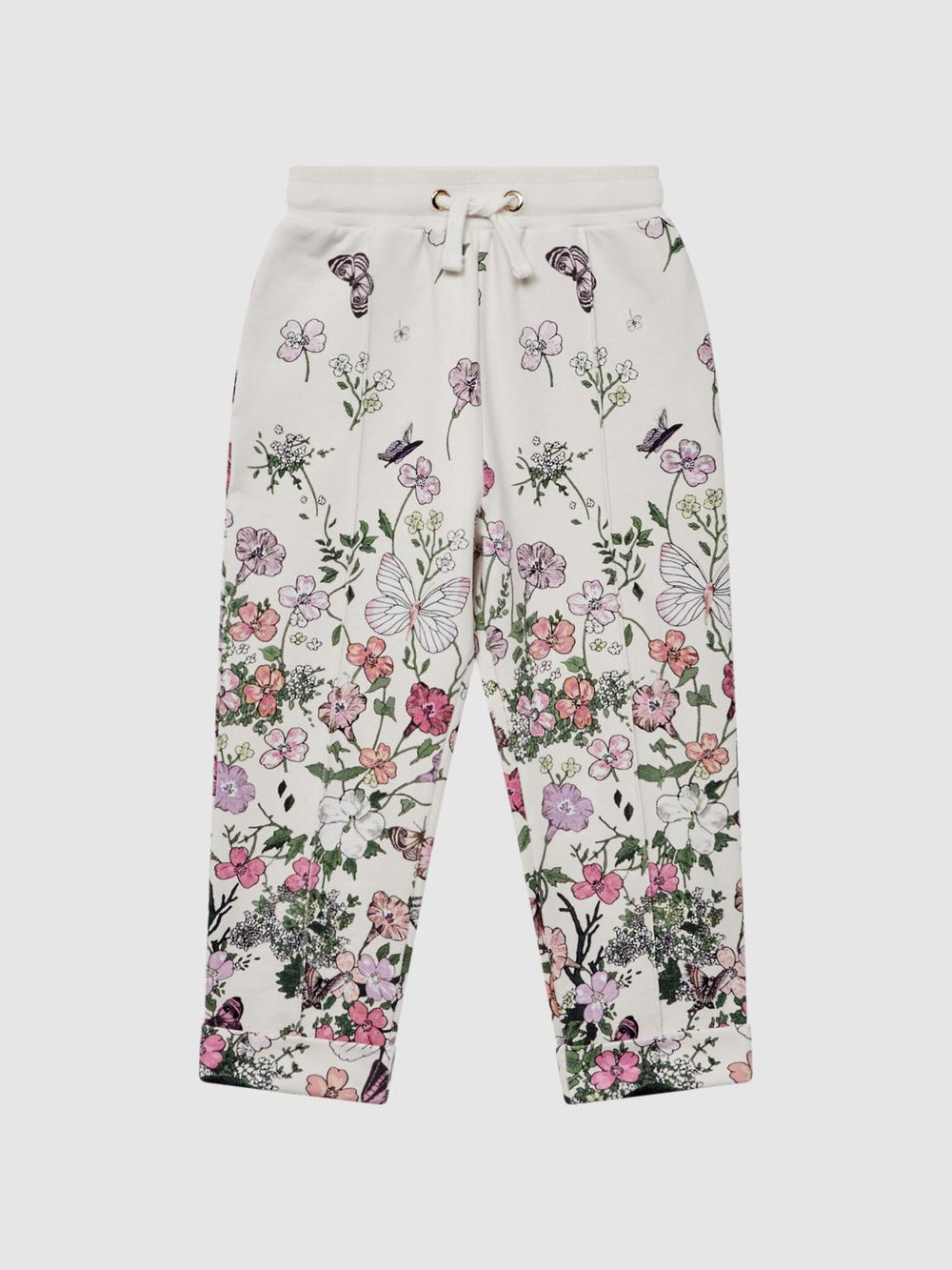 Reiss Co-Ords | Kemi Floral Print Drawstring Joggers Pink Print - Children