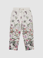 Reiss Co-Ords | Kemi Floral Print Drawstring Joggers Pink Print - Children