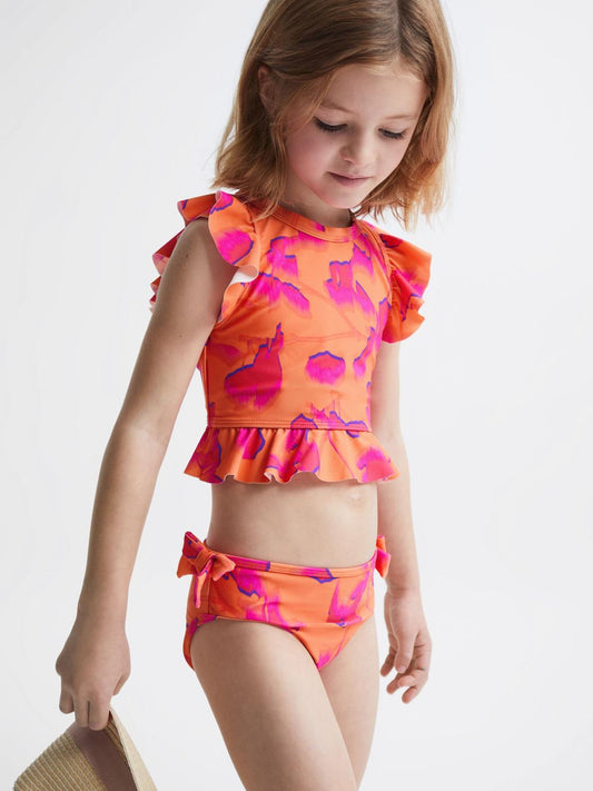 Reiss Co-Ords | Lilly Floral Bikini Set Orange Print - Children
