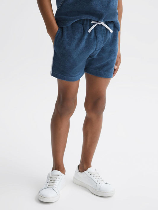 Reiss Co-Ords | Marine Towelling Drawstring Shorts Cobalt Blue - Children