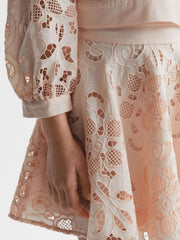 Reiss Co-Ords | Nella High Rise Lace Skirt Pink - Children