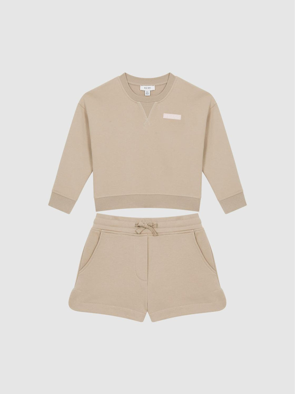 Reiss Co-Ords | Nina Floral Print Set - Sweatshirt And Shorts Camel - Children