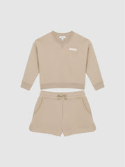 Reiss Co-Ords | Nina Floral Print Set - Sweatshirt And Shorts Camel - Children