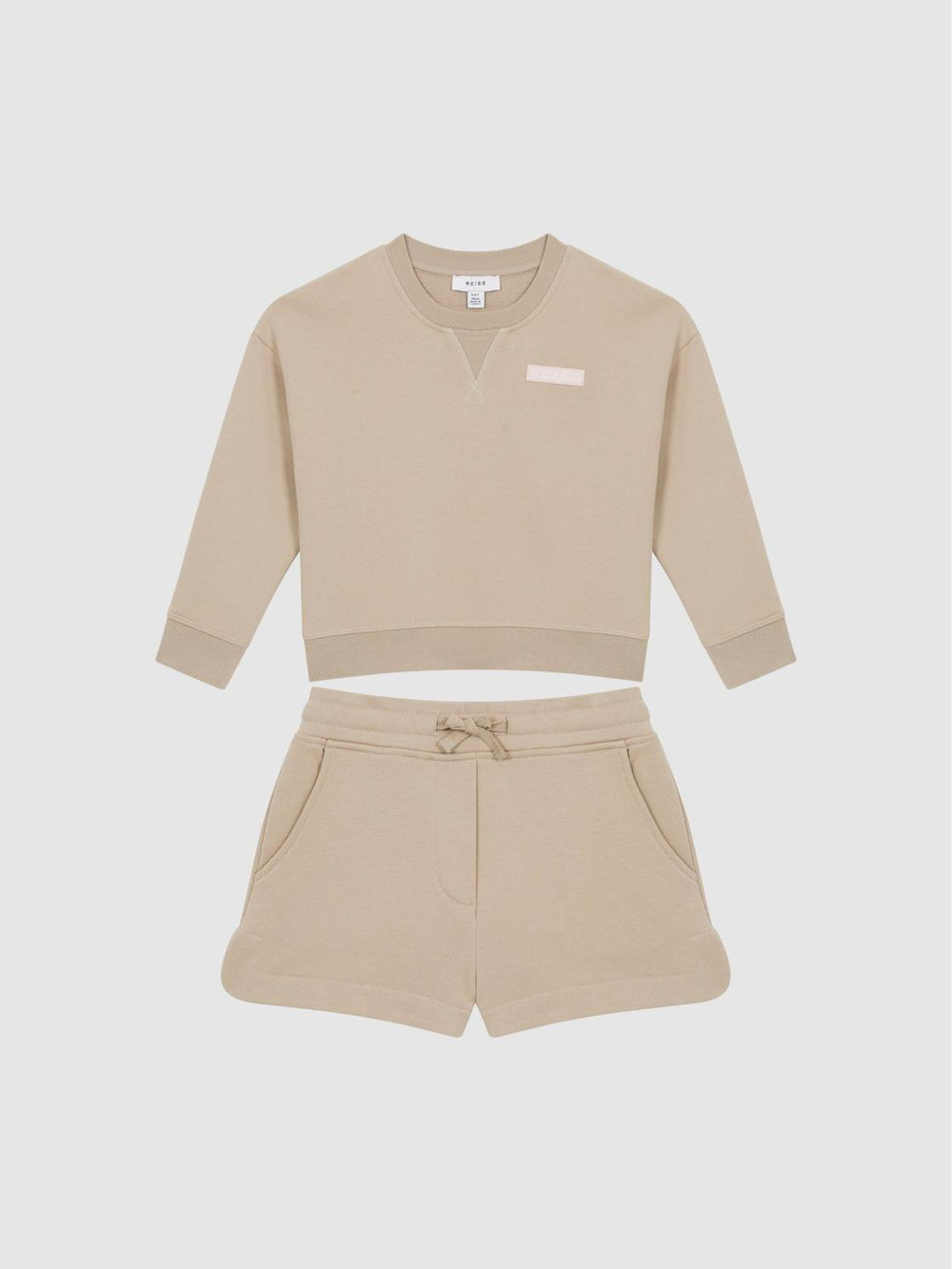 Reiss Co-Ords | Nina Floral Print Set - Sweatshirt And Shorts Camel - Children