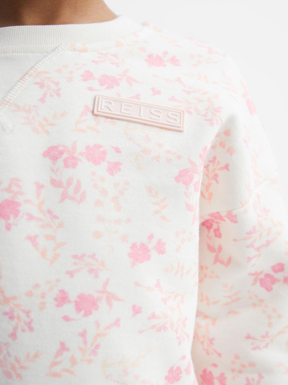 Reiss Co-Ords | Nina Floral Print Set - Sweatshirt And Shorts Pink Print - Children