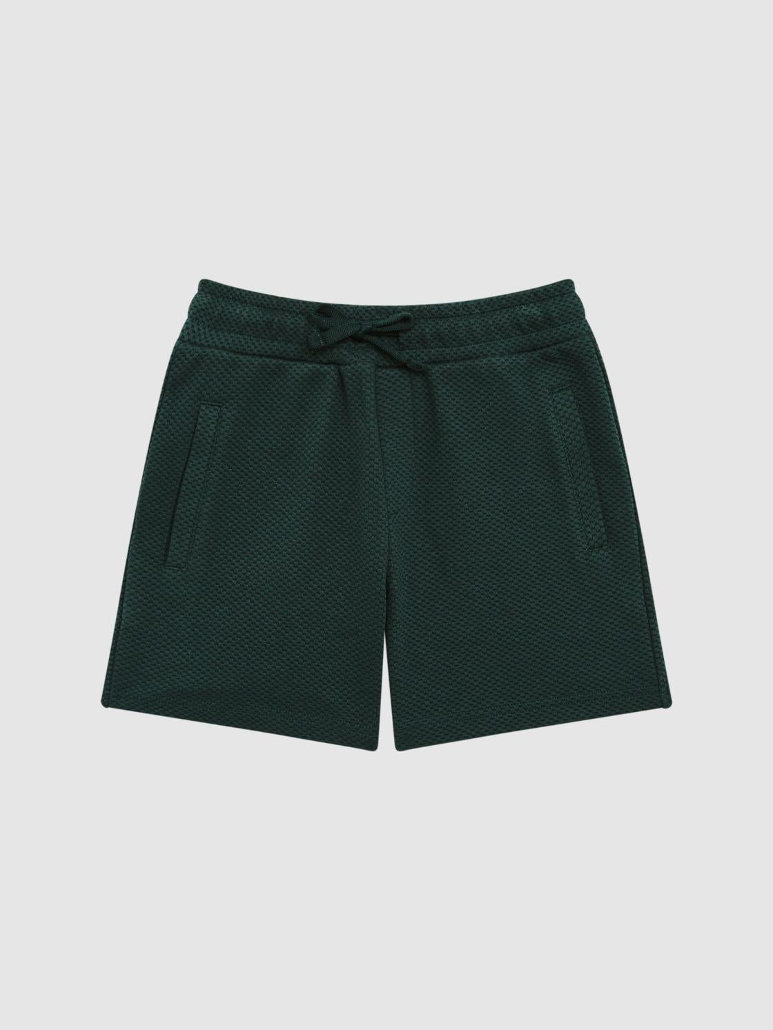 Reiss Co-Ords | Robin Slim Fit Textured Drawstring Shorts Airforce Blue - Children