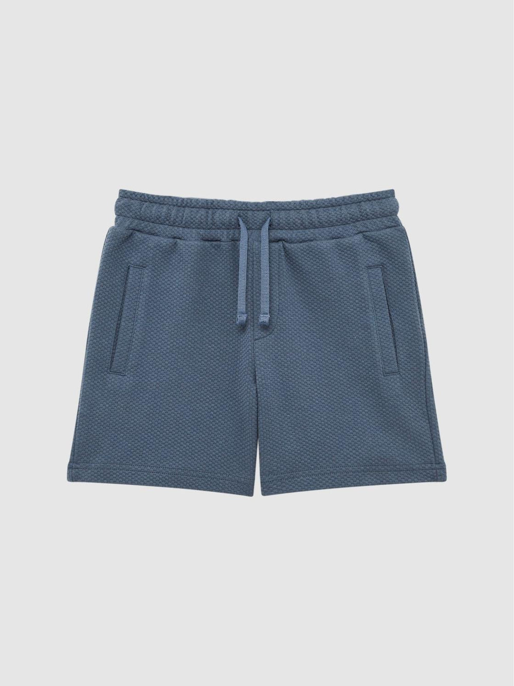 Reiss Co-Ords | Robin Slim Fit Textured Drawstring Shorts Airforce Blue - Children