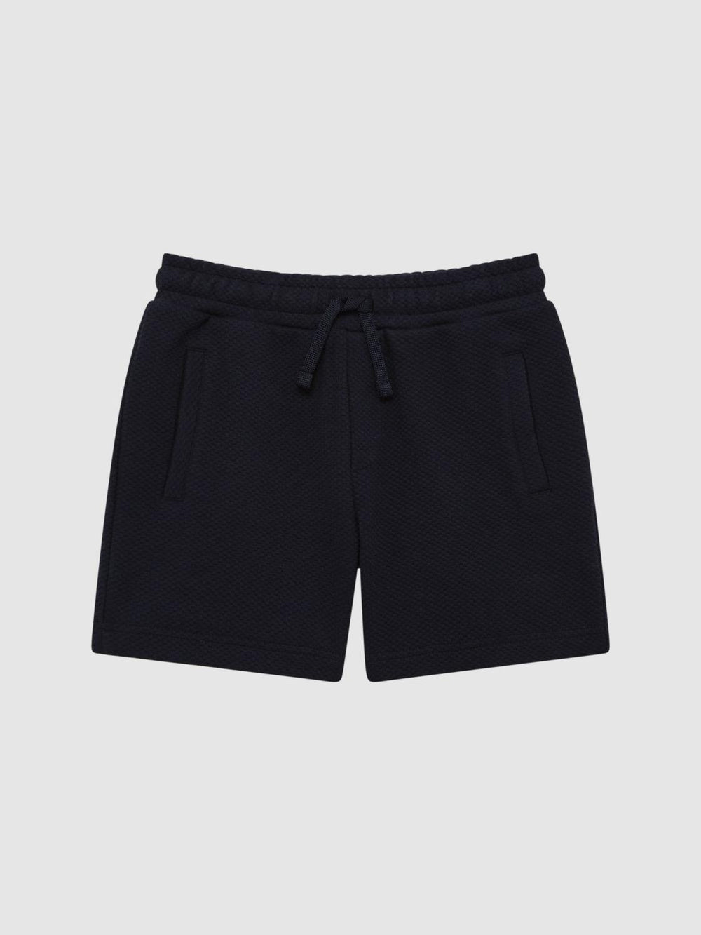 Reiss Co-Ords | Robin Slim Fit Textured Drawstring Shorts Navy - Children