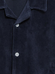 Reiss Co-Ords | Santal Cuban Collar Ribbed Textured Shirt Navy - Children