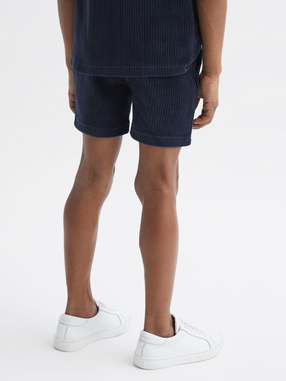 Reiss Co-Ords | Tortuga Ribbed Chenille Drawstring Shorts Navy - Children
