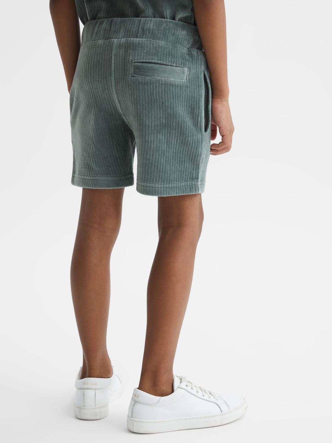 Reiss Co-Ords | Tortuga Ribbed Chenille Drawstring Shorts Sage - Children