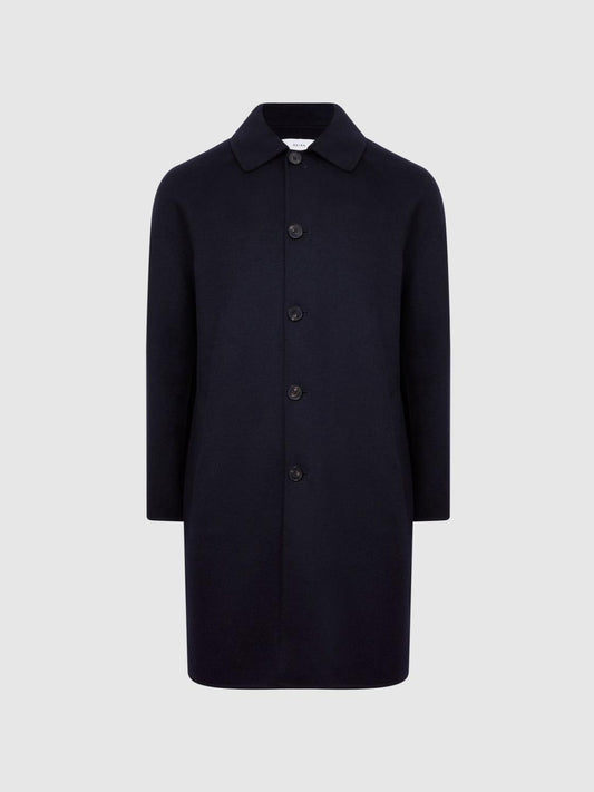 Reiss Coats &amp; Jackets | Adventurer Raglan Sleeve Overcoat Navy - Men