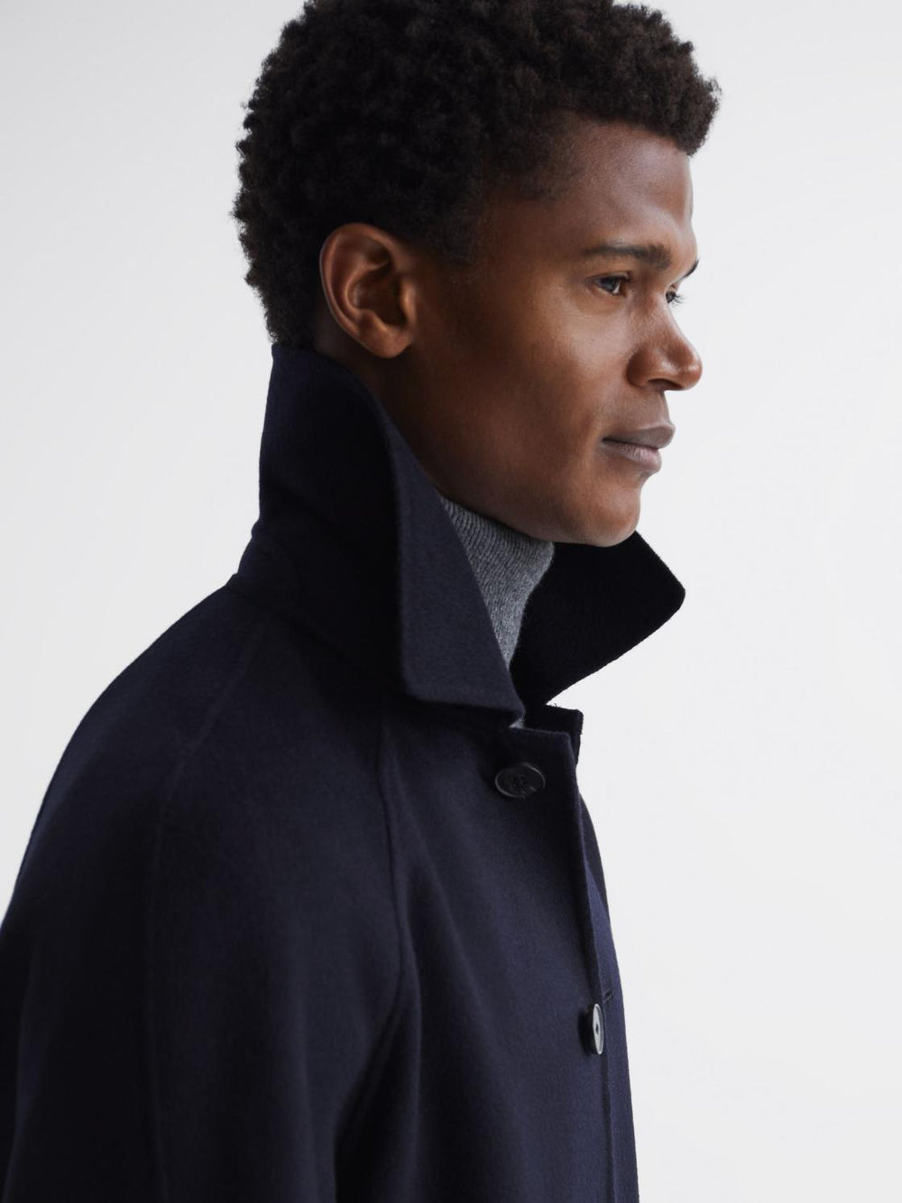 Reiss Coats &amp; Jackets | Adventurer Raglan Sleeve Overcoat Navy - Men