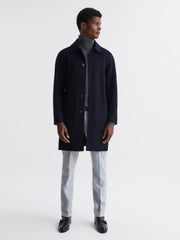 Reiss Coats &amp; Jackets | Adventurer Raglan Sleeve Overcoat Navy - Men