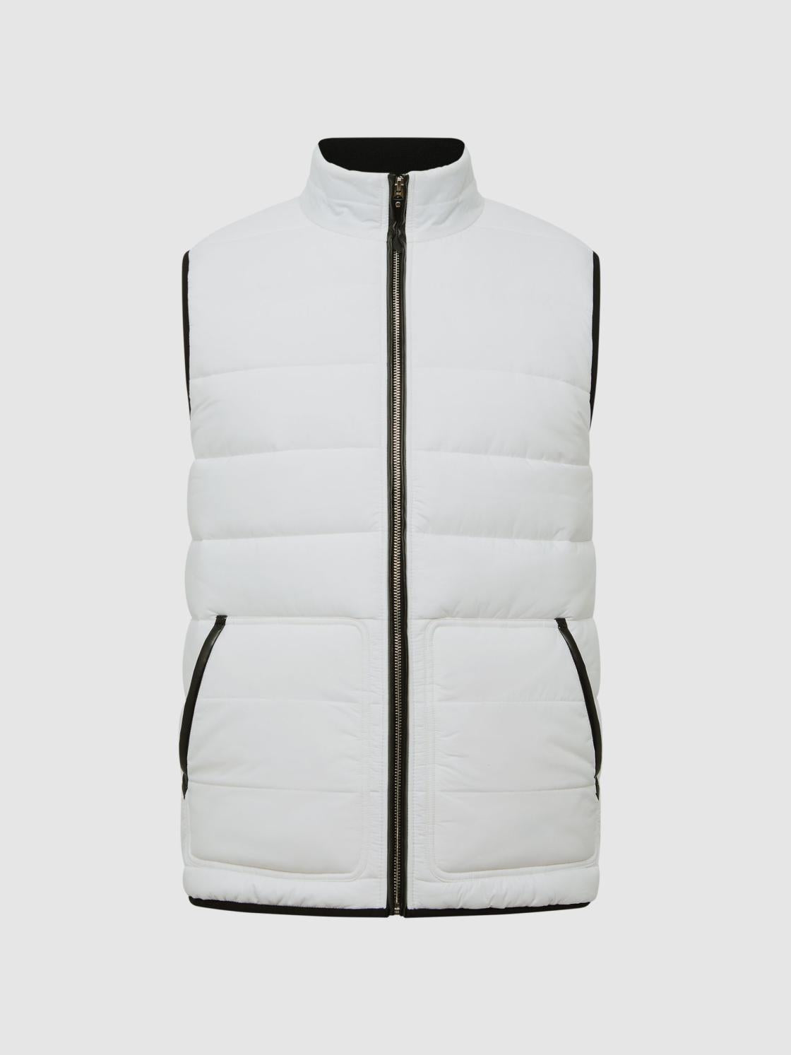 Reiss Coats &amp; Jackets | Ascot Hybrid Funnel Neck Gilet White - Men
