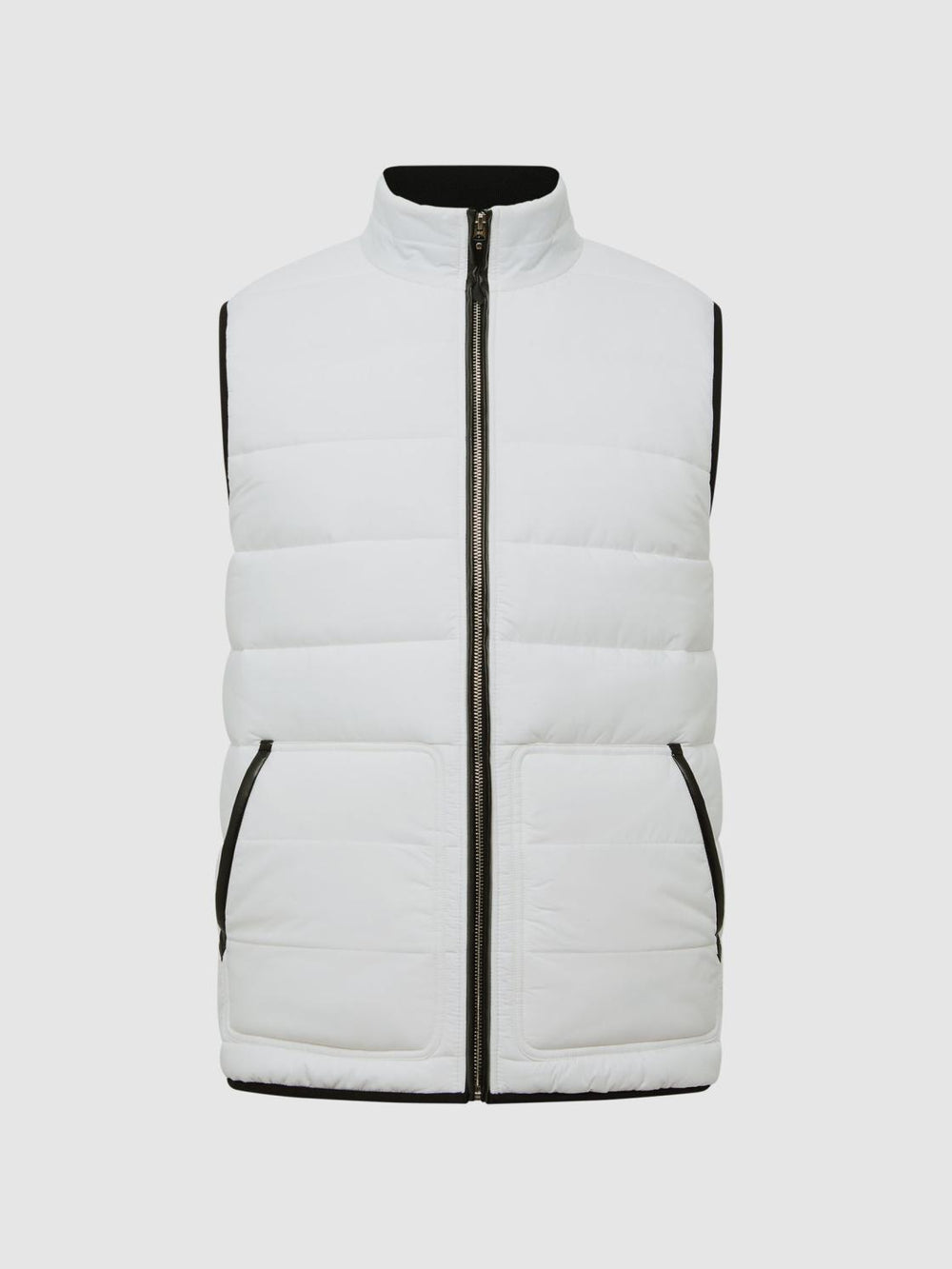 Reiss Coats &amp; Jackets | Ascot Hybrid Funnel Neck Gilet White - Men
