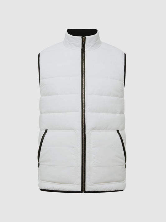 Reiss Coats &amp; Jackets | Ascot Hybrid Funnel Neck Gilet White - Men