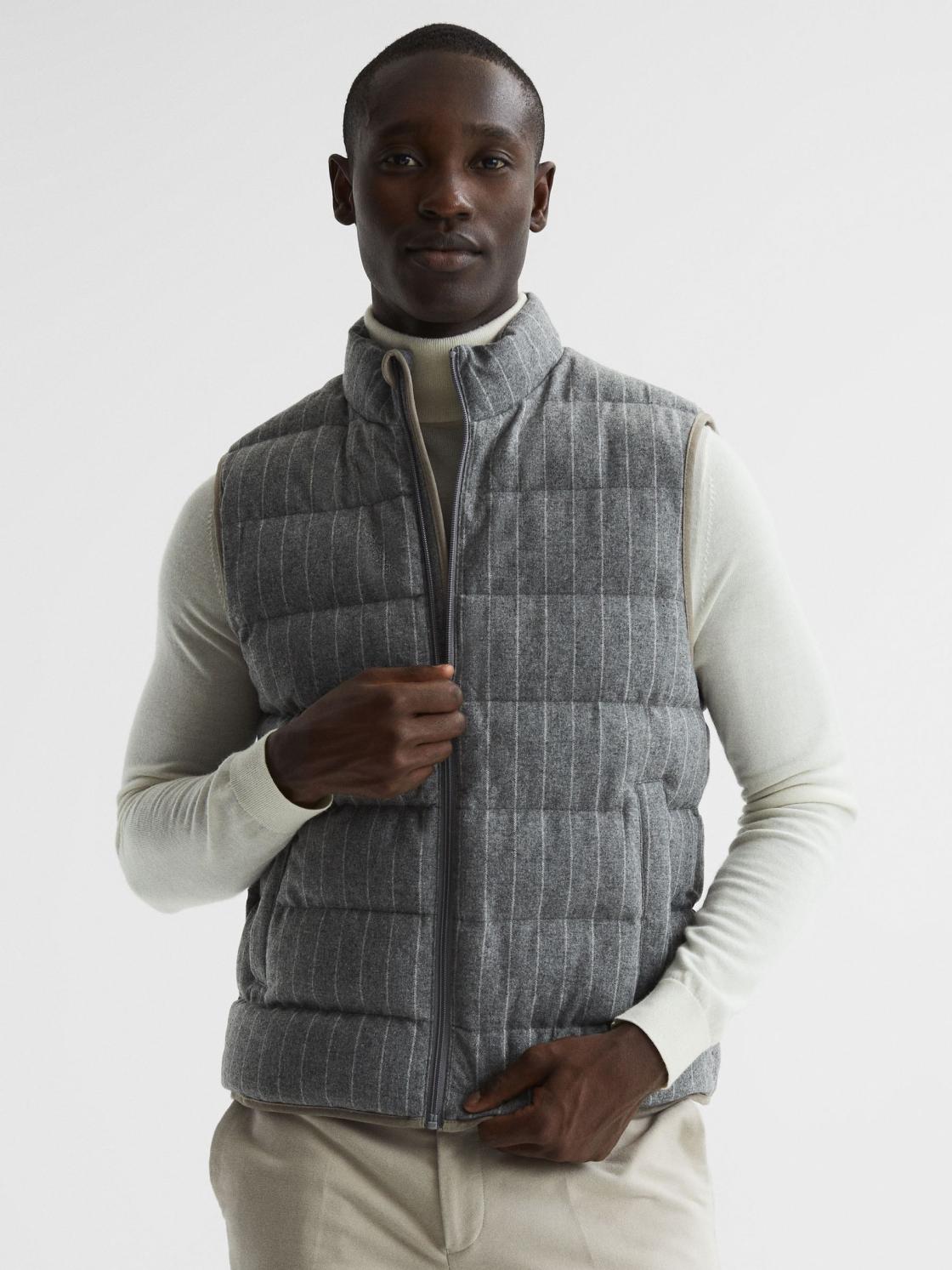 Reiss Coats &amp; Jackets | Banks Quilted Gilet Grey - Men