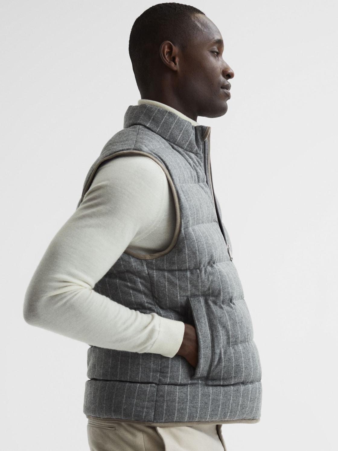 Reiss Coats &amp; Jackets | Banks Quilted Gilet Grey - Men