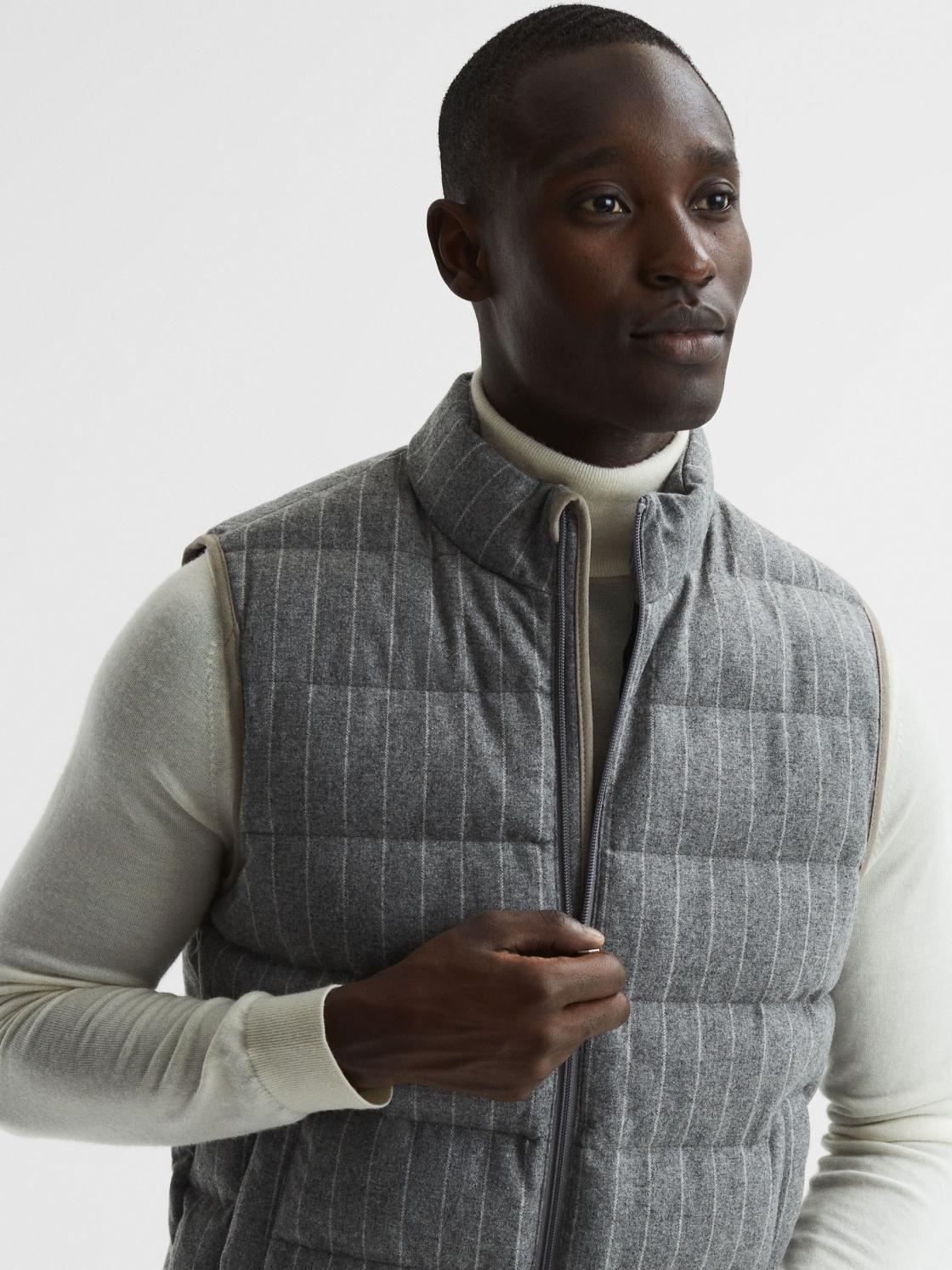 Reiss Coats &amp; Jackets | Banks Quilted Gilet Grey - Men