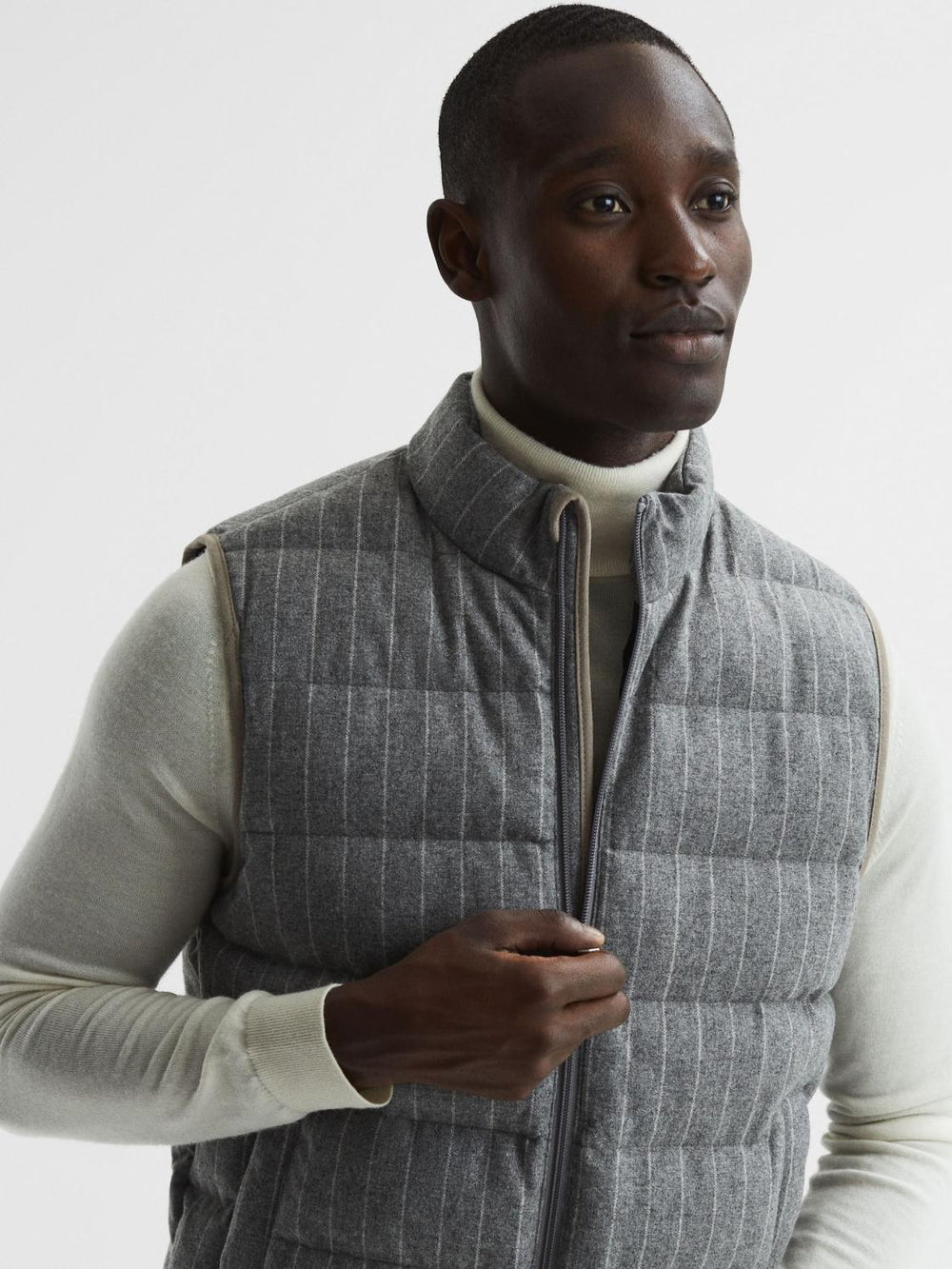 Reiss Coats &amp; Jackets | Banks Quilted Gilet Grey - Men