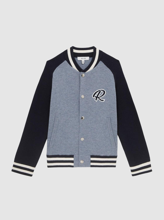 Reiss Coats &amp; Jackets | Belsize Varsity Bomber Jacket Blue Melange - Children