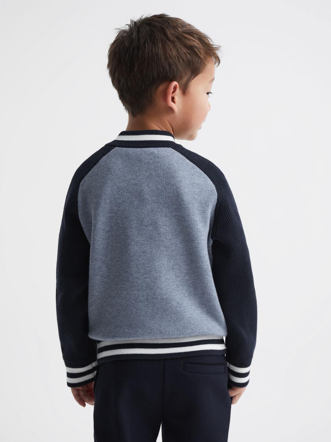 Reiss Coats &amp; Jackets | Belsize Varsity Bomber Jacket Blue Melange - Children