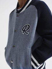 Reiss Coats &amp; Jackets | Belsize Varsity Bomber Jacket Blue Melange - Children