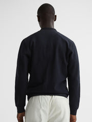 Reiss Coats &amp; Jackets | Bolton Slim Fit Zip Through Textured Jacket Navy - Men