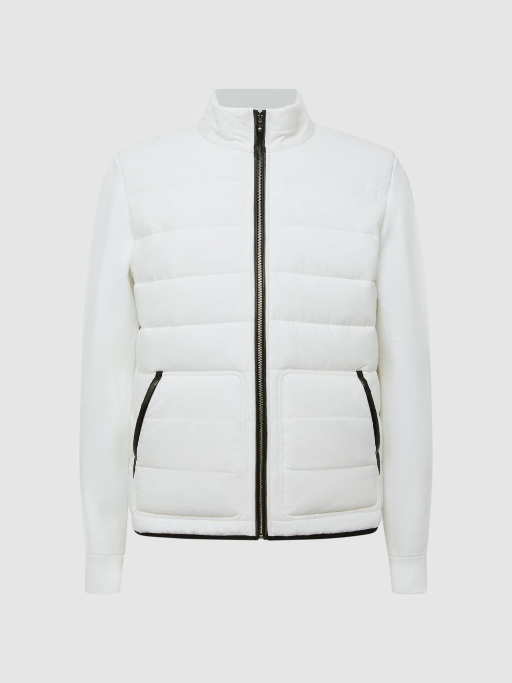 Reiss Coats &amp; Jackets | Chiltern Hybrid Funnel Neck Jacket White - Men