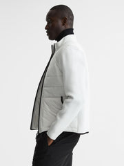 Reiss Coats &amp; Jackets | Chiltern Hybrid Funnel Neck Jacket White - Men
