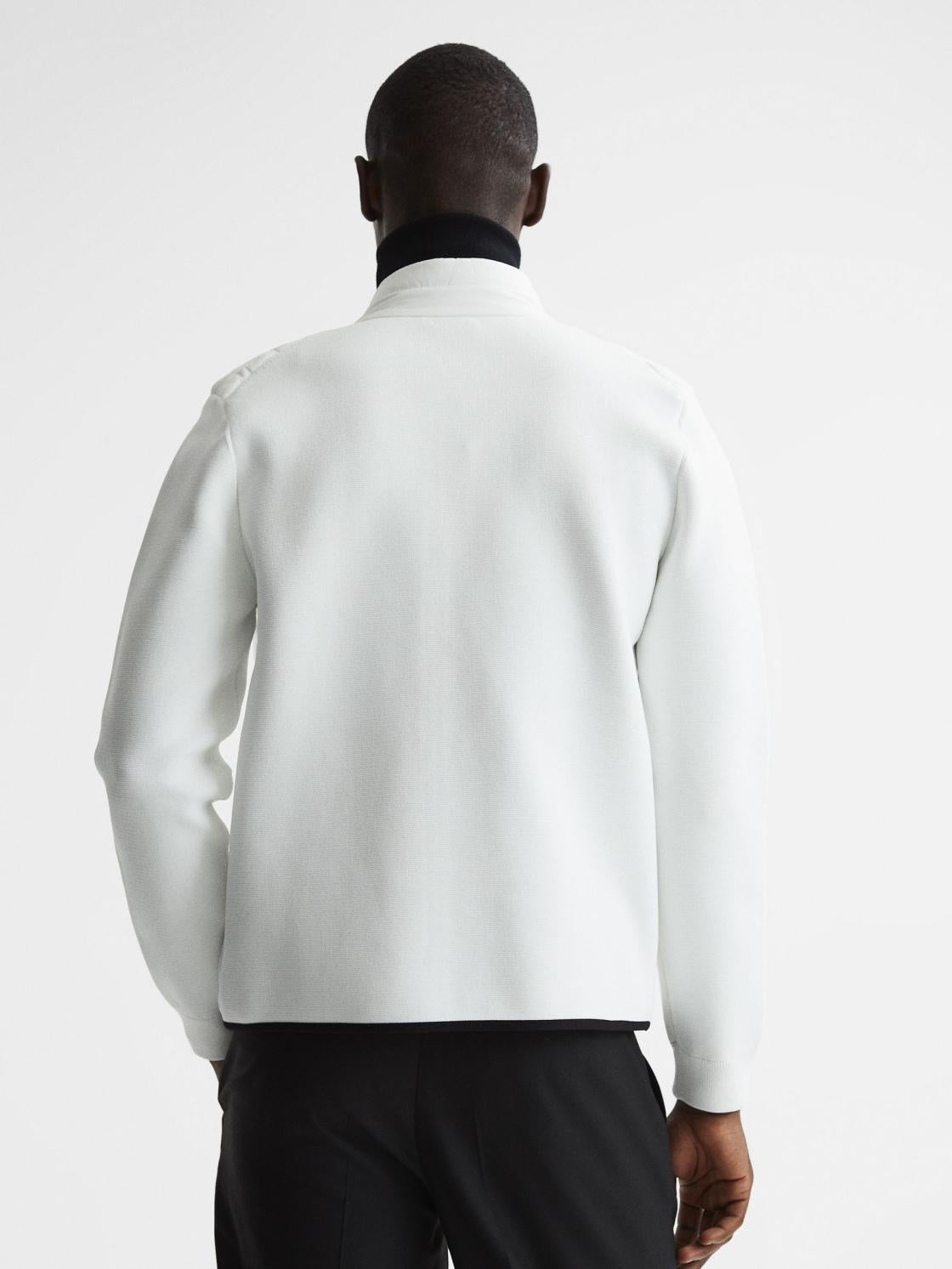 Reiss Coats &amp; Jackets | Chiltern Hybrid Funnel Neck Jacket White - Men