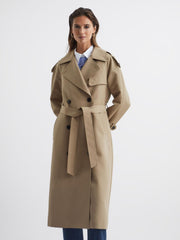 Reiss Coats &amp; Jackets | Daria Wool Trench Coat Stone - Women