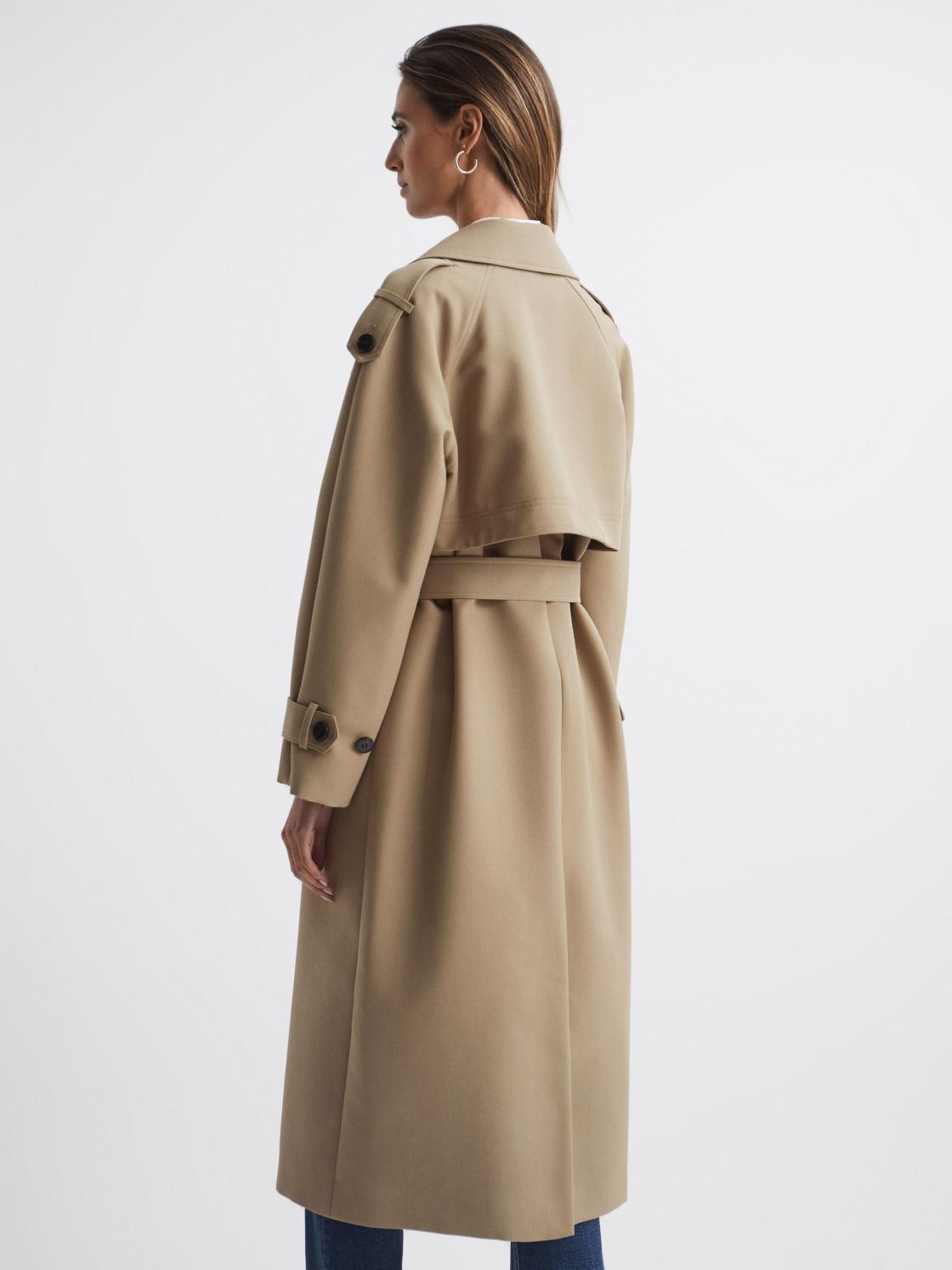 Reiss Coats &amp; Jackets | Daria Wool Trench Coat Stone - Women