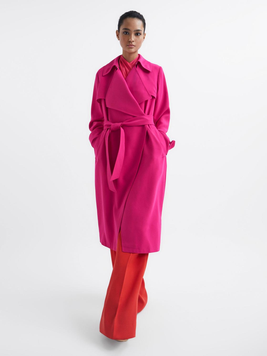 Reiss Coats &amp; Jackets | Eden Trench Coat Pink - Women