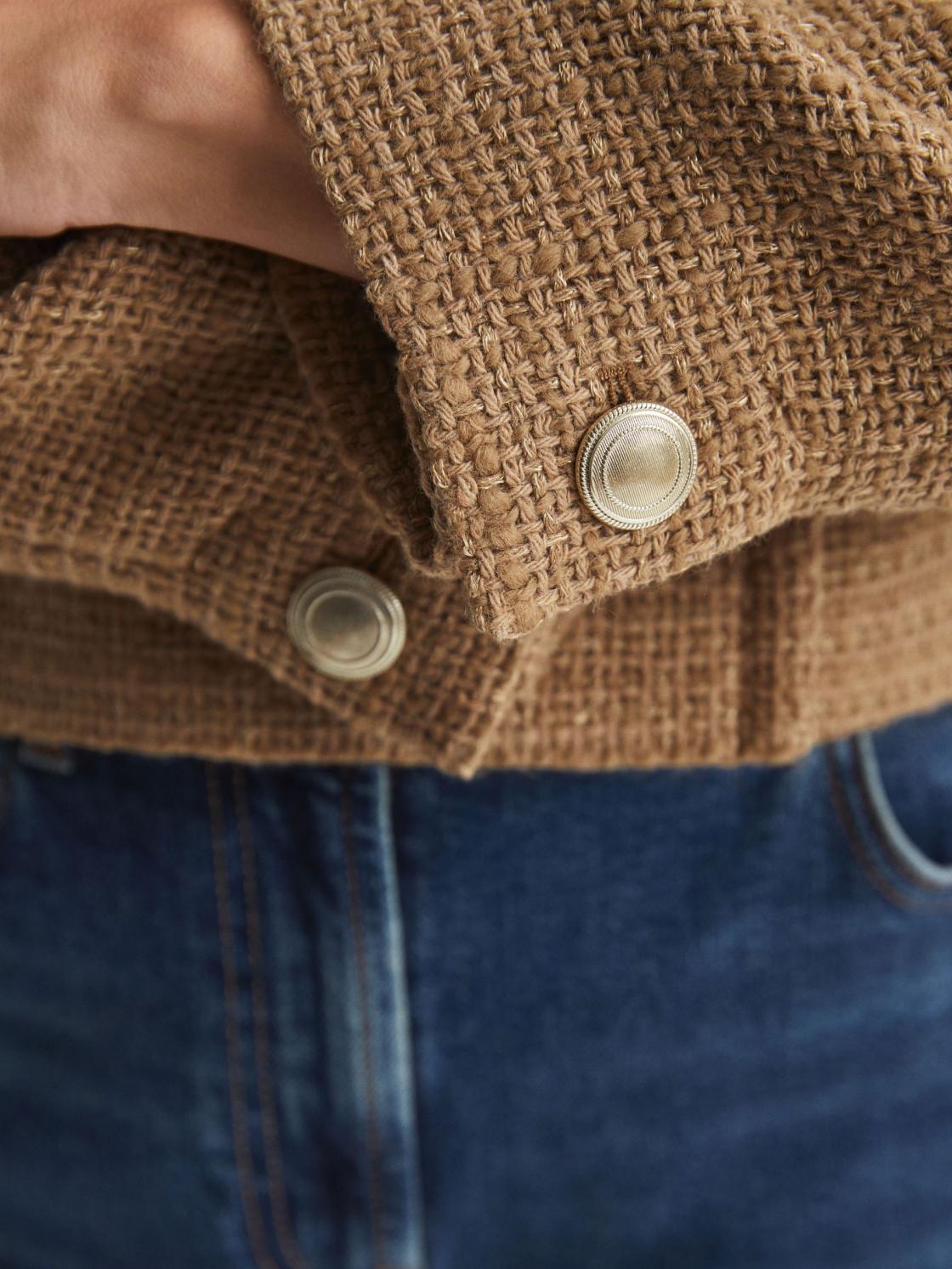 Reiss Coats &amp; Jackets | Esmie Cropped Double Breasted Jacket Camel - Women