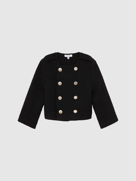 Reiss Coats &amp; Jackets | Esmie Tweed Jacket Black - Children