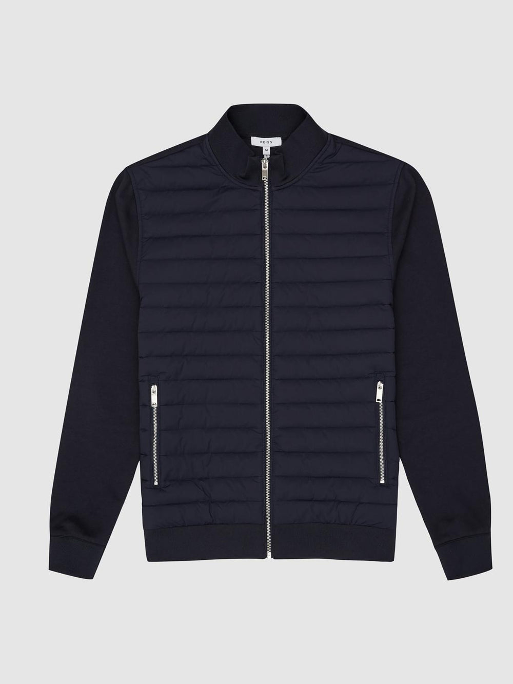 Reiss Coats &amp; Jackets | Flintoff Quilted Hybrid Jacket Navy - Men
