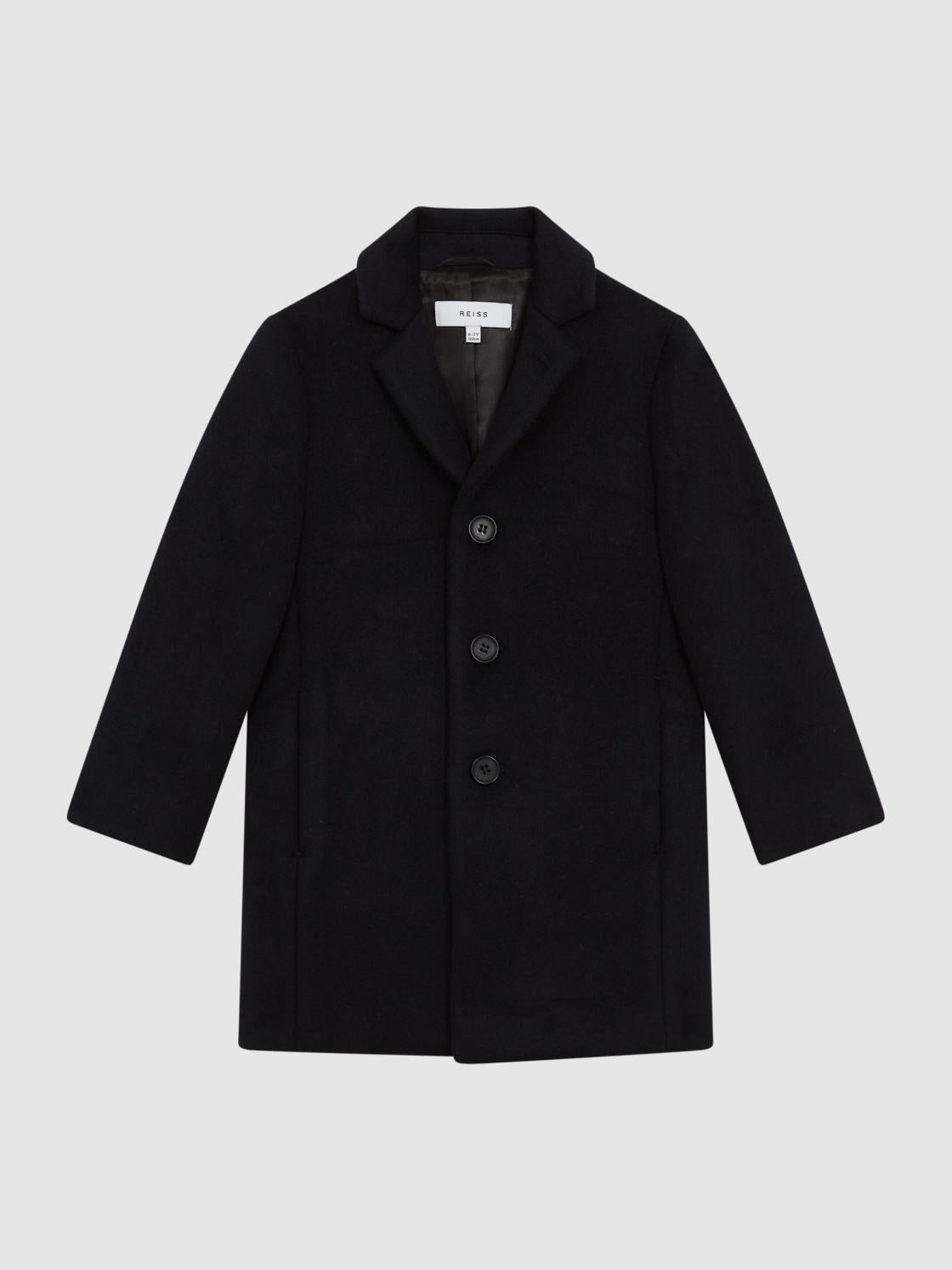 Reiss Coats &amp; Jackets | Gable Single Breasted Overcoat Navy - Children