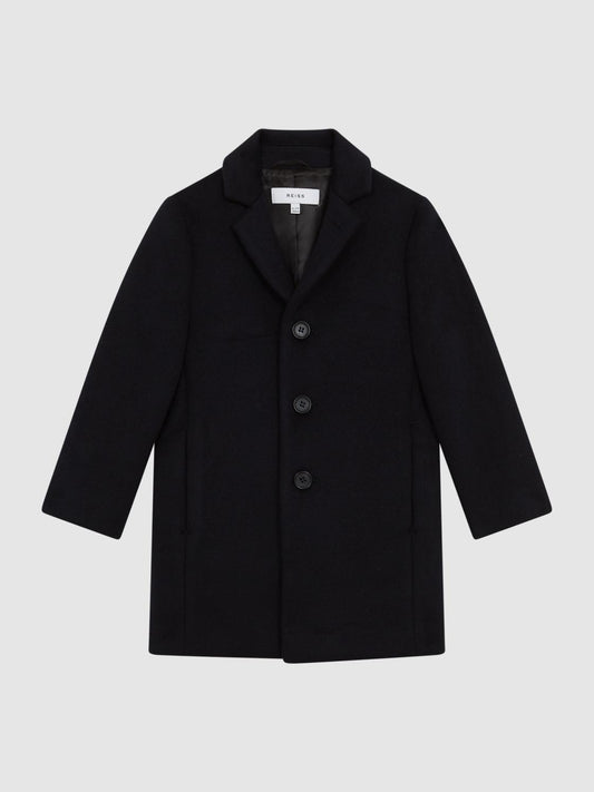 Reiss Coats &amp; Jackets | Gable Single Breasted Overcoat Navy - Children