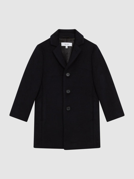 Reiss Coats &amp; Jackets | Gable Single Breasted Overcoat Navy - Children