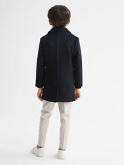 Reiss Coats &amp; Jackets | Gable Single Breasted Overcoat Navy - Children