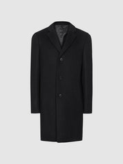 Reiss Coats &amp; Jackets | Gable Single Breasted Wool Overcoat Black - Men