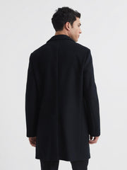 Reiss Coats &amp; Jackets | Gable Single Breasted Wool Overcoat Black - Men