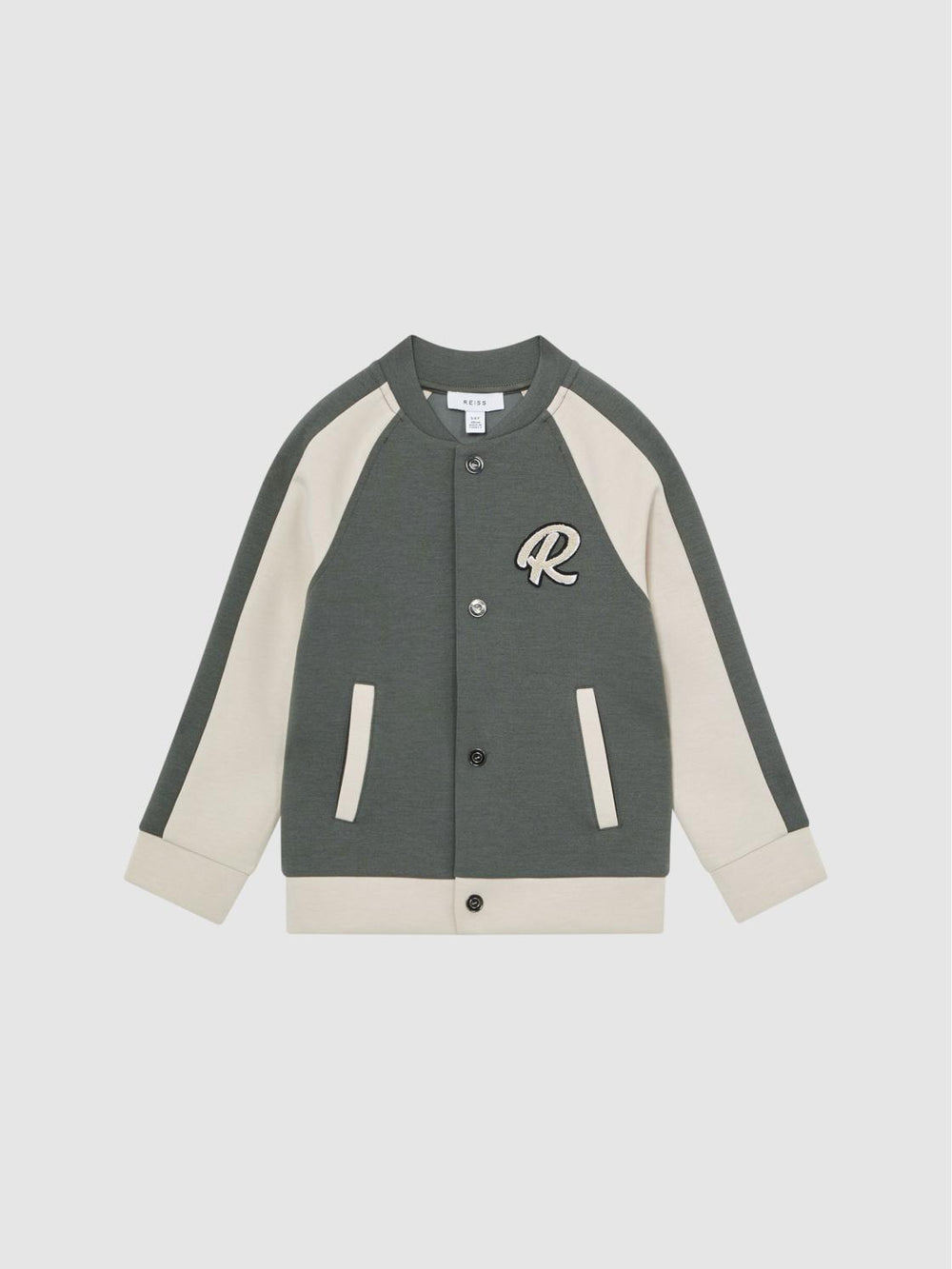 Reiss Coats &amp; Jackets | Giles Long Sleeve Interlock Bomber Jacket Light Khaki/ecru - Children
